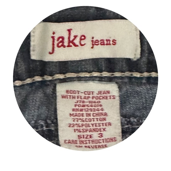 Jake Jeans Boot-Cut Flap Pockets Women's Size 3 Juniors - Picture 6 of 7